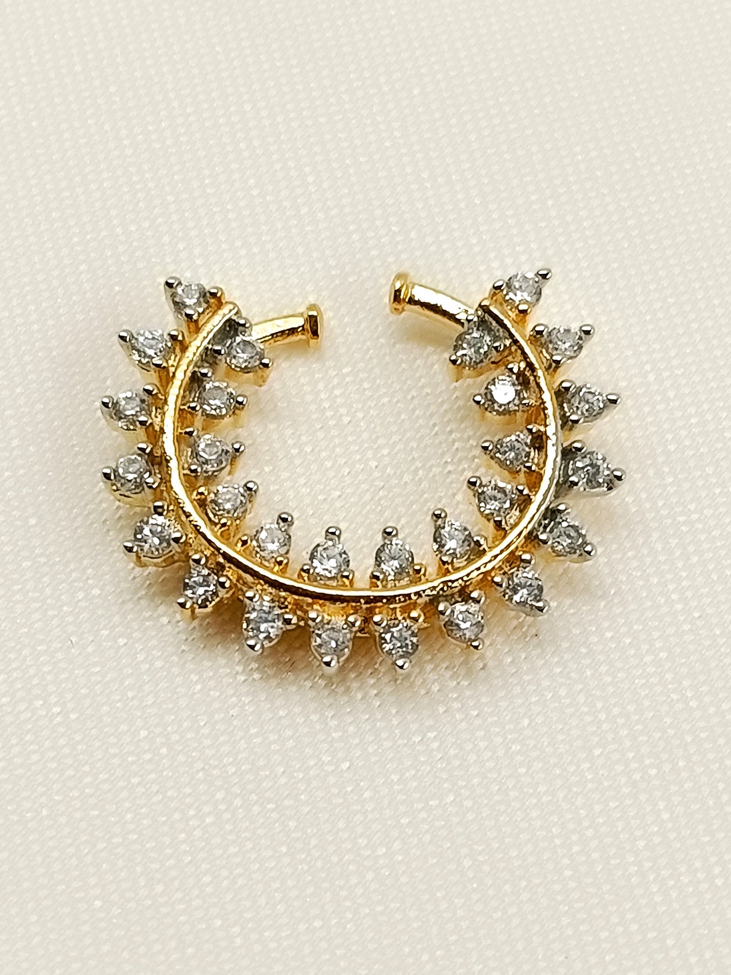 Pranavi Golden American Diamond Nath