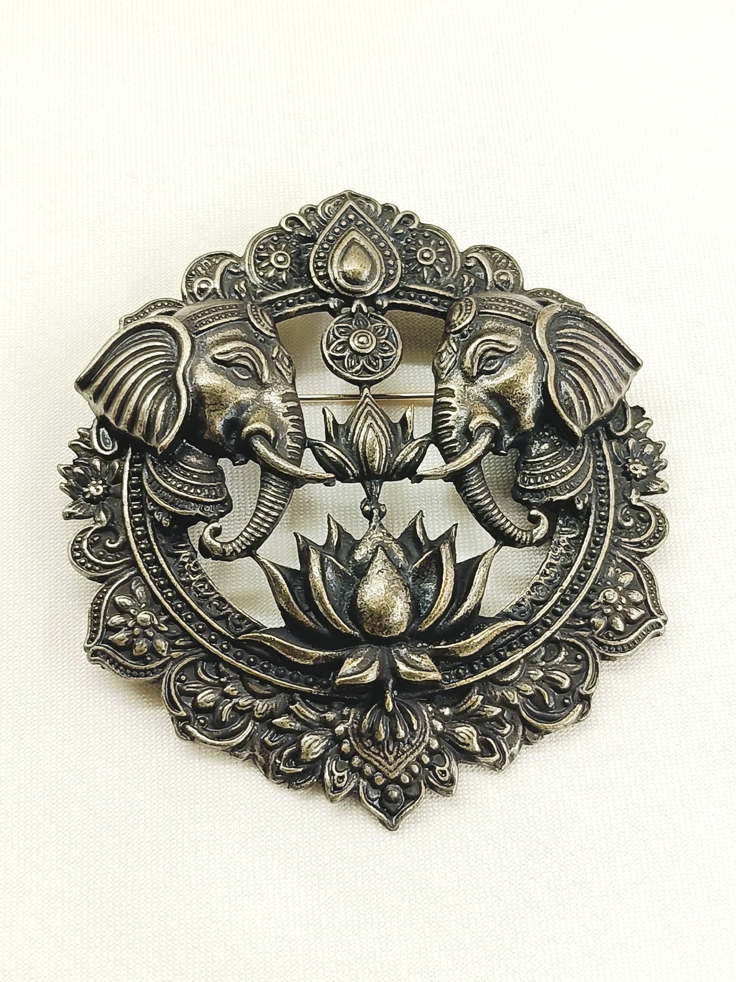 Aariv Antique Gold Elephant Men's Brooch