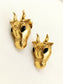 Jatin Golden Bull Head Men's Earrings