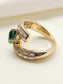 Aria Green 92.5 Silver American Diamond Finger Ring
