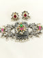 Ishmita Grey Oxidized Choker Set
