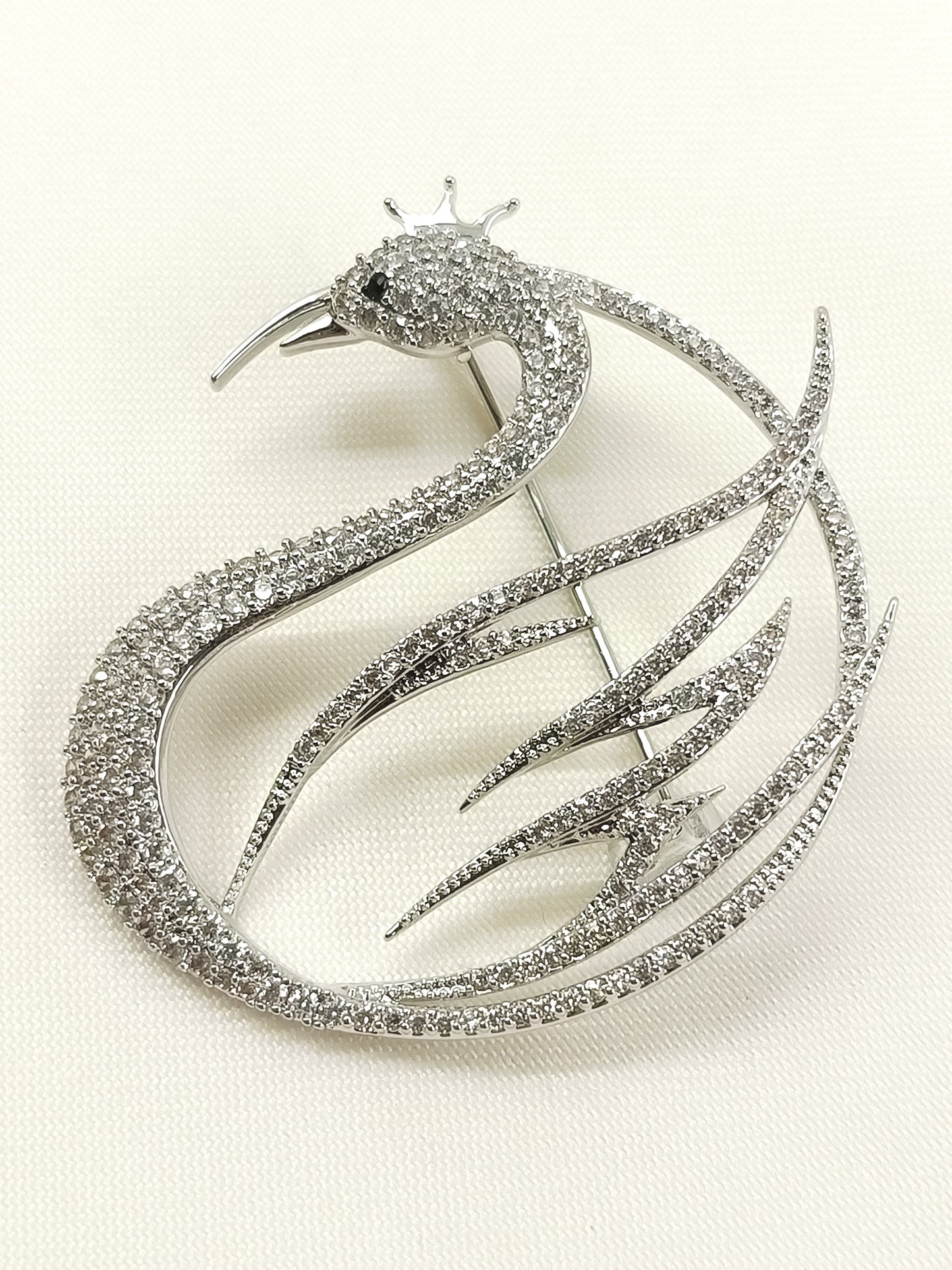 Trapti Silver Swan Brooch