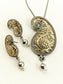 Meher Dual-Tone Oxidized Paisley Pendant Set