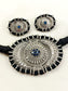 Anukampa Navy Blue Oxidized Choker Set