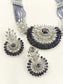 Uzma Purple American Diamond Necklace Set
