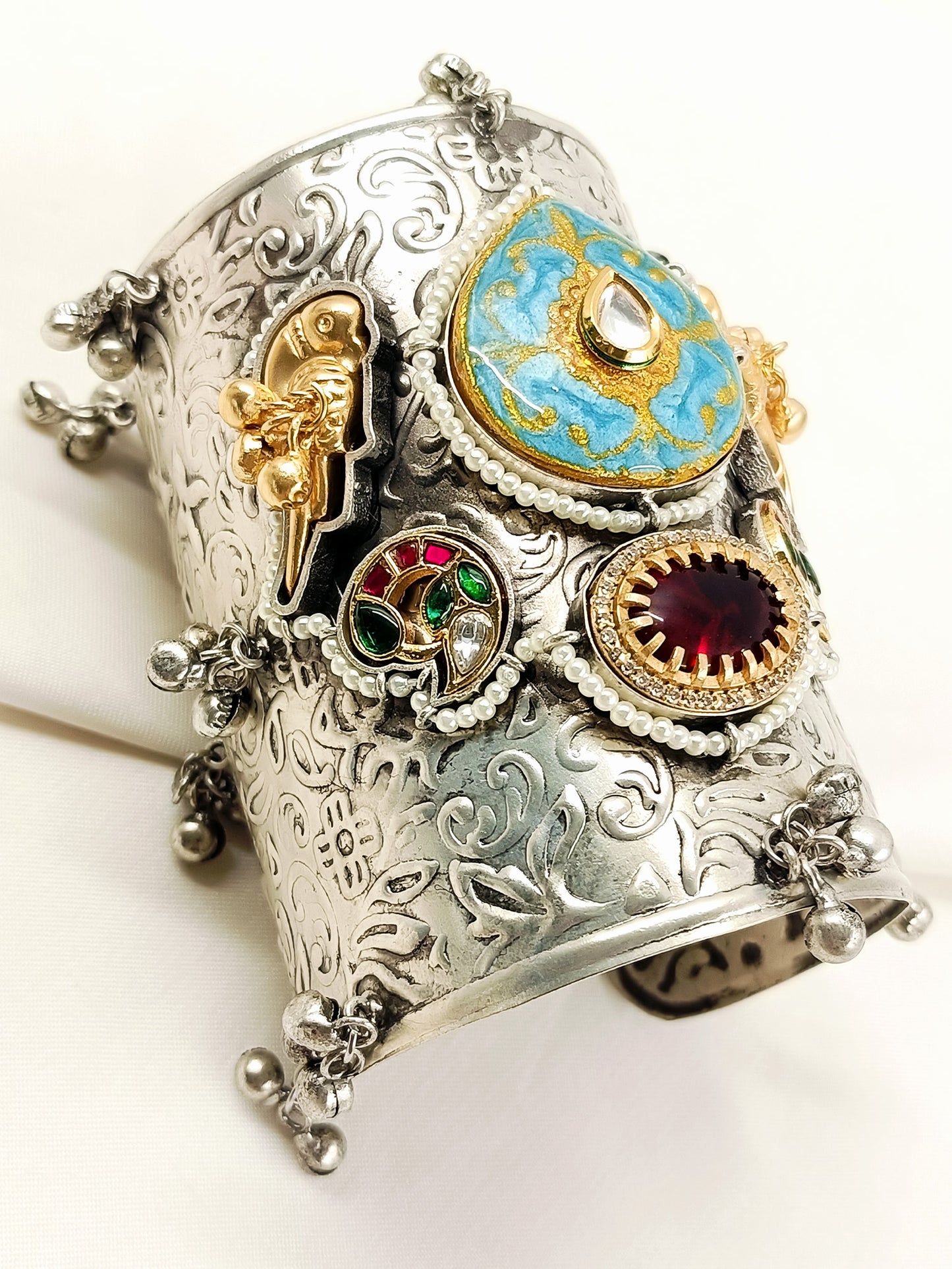 Neeya Firozi Fusion Broad Oxidized Bracelet