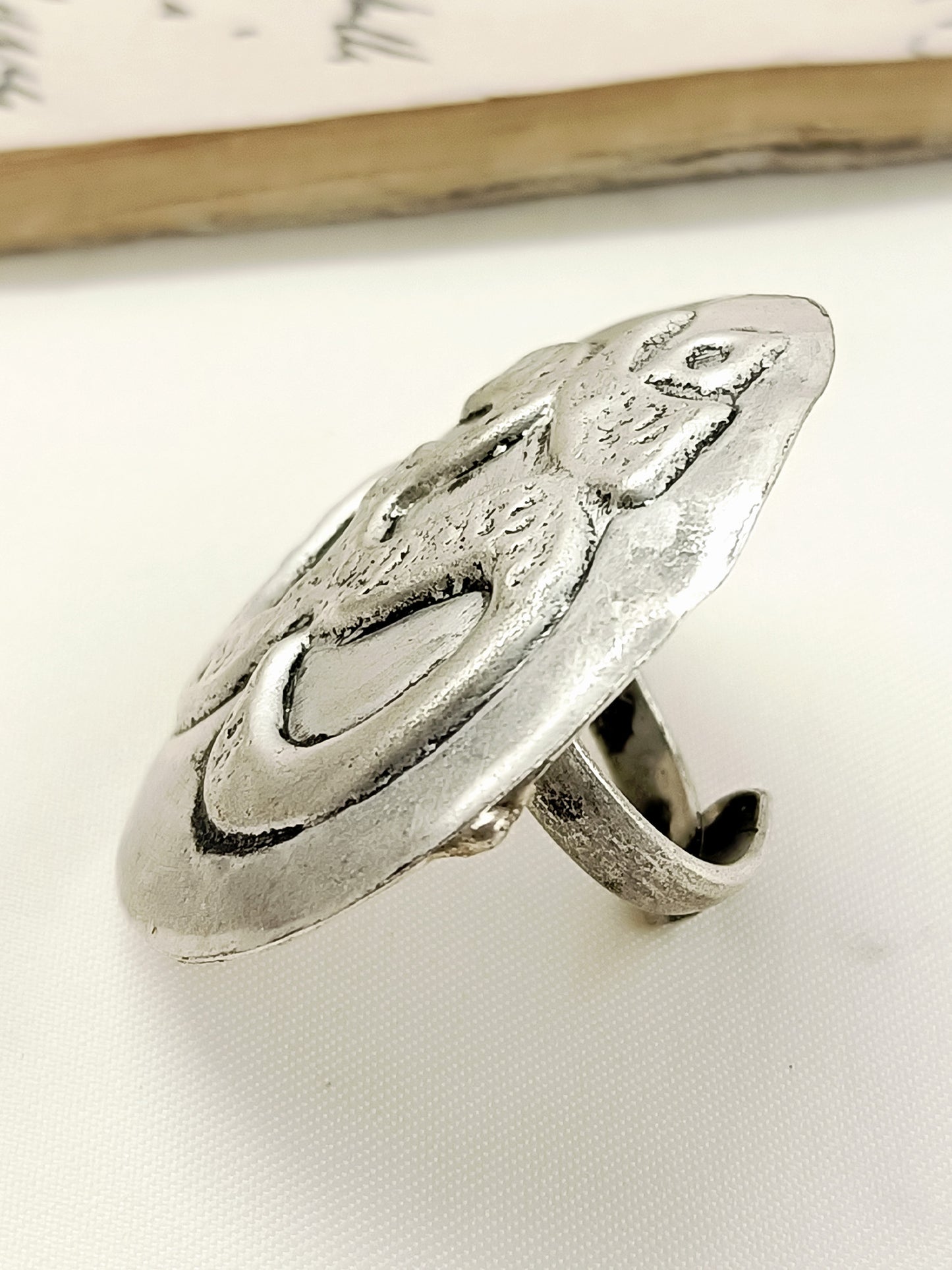 Lukesh Silver Tribal Men's Ring