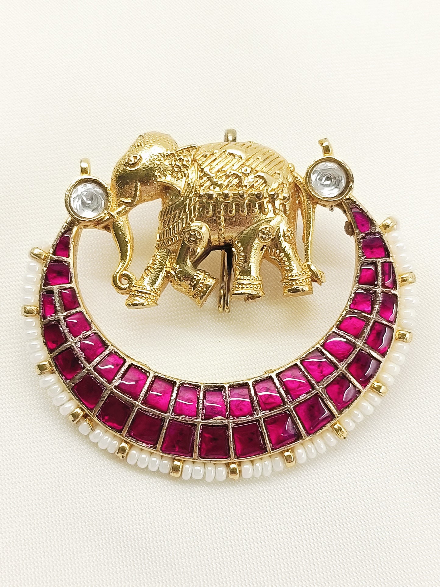 Ishaan Ruby Elephant Brooch