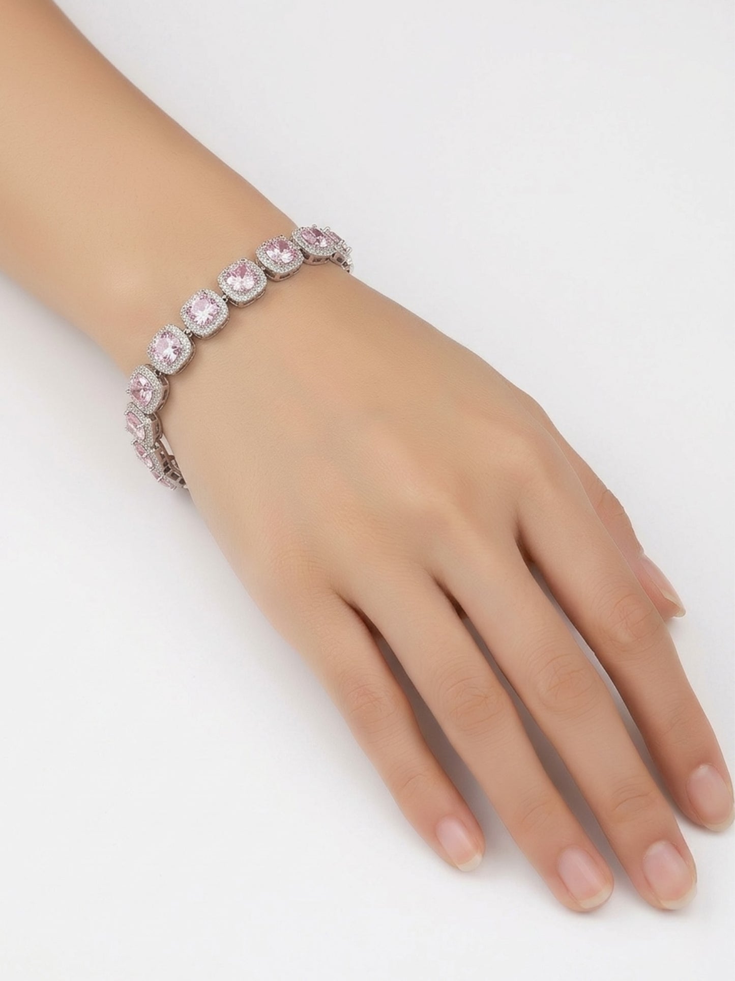 Honey Baby Pink American Diamond Bracelet