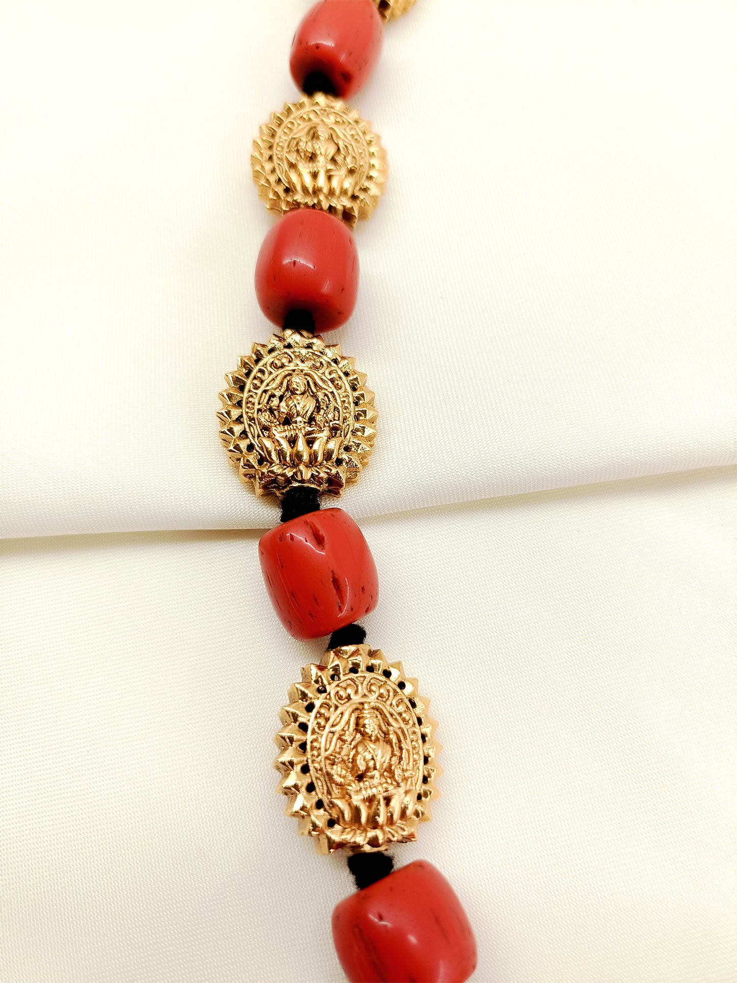 Atkarsh Coral Nandi Beads Neckpiece