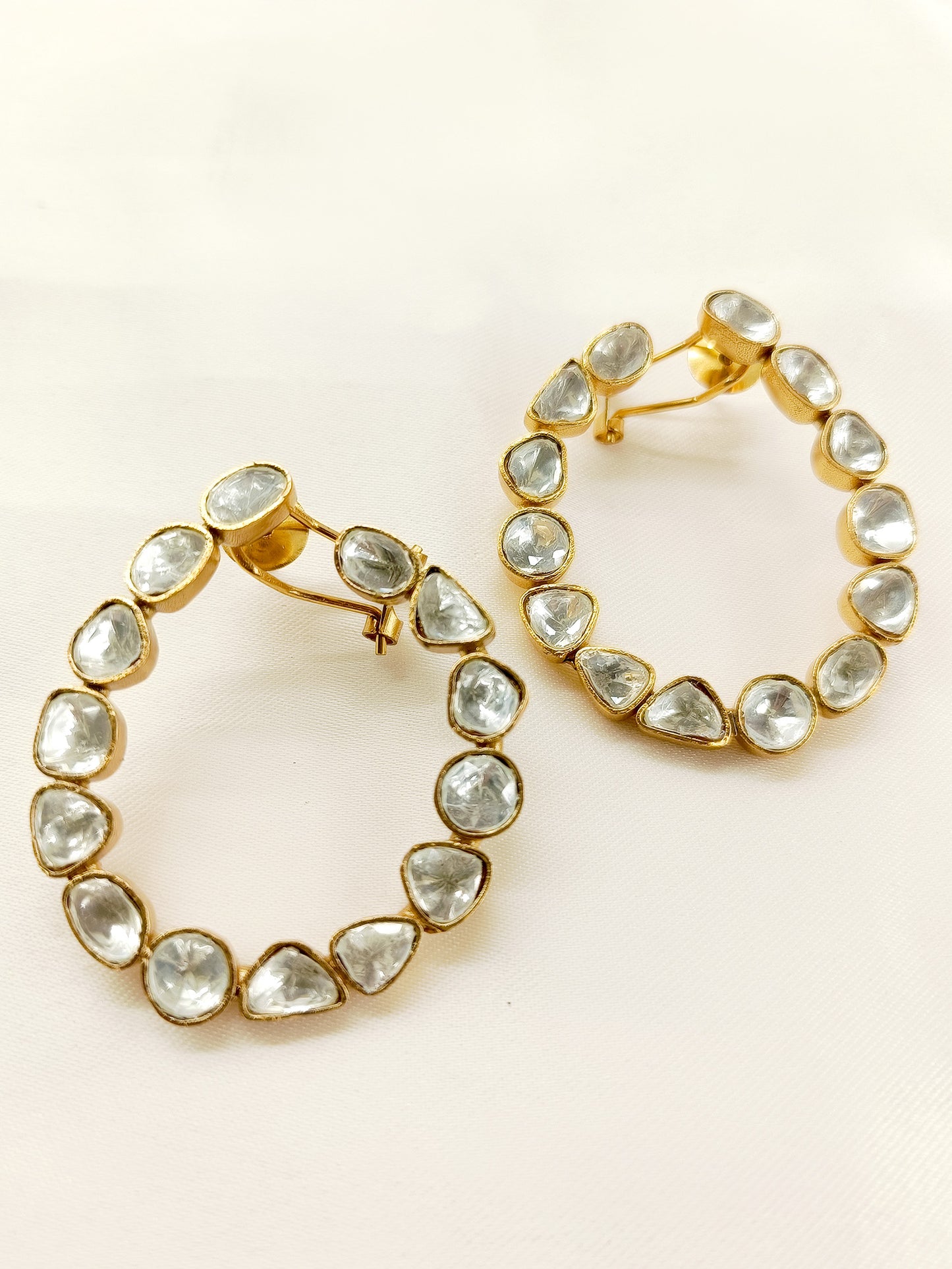 Kaydence White Kundan Earrings