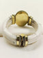Sammi White Bone Green Stone Kada Men's Bracelet