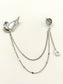 Aditi Silver Pegasus & Star Brooch Pin With Chain