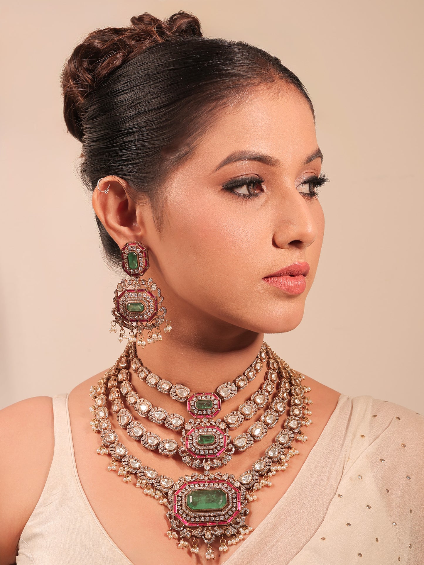 Brakha R&G Kundan Necklace Set