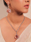 Tasavur Baby Pink American Diamond Necklace Set