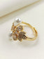Caterpie Golden American Diamond Finger Ring