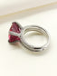 Deeksha Ruby 92.5 Silver American Diamond Finger Ring