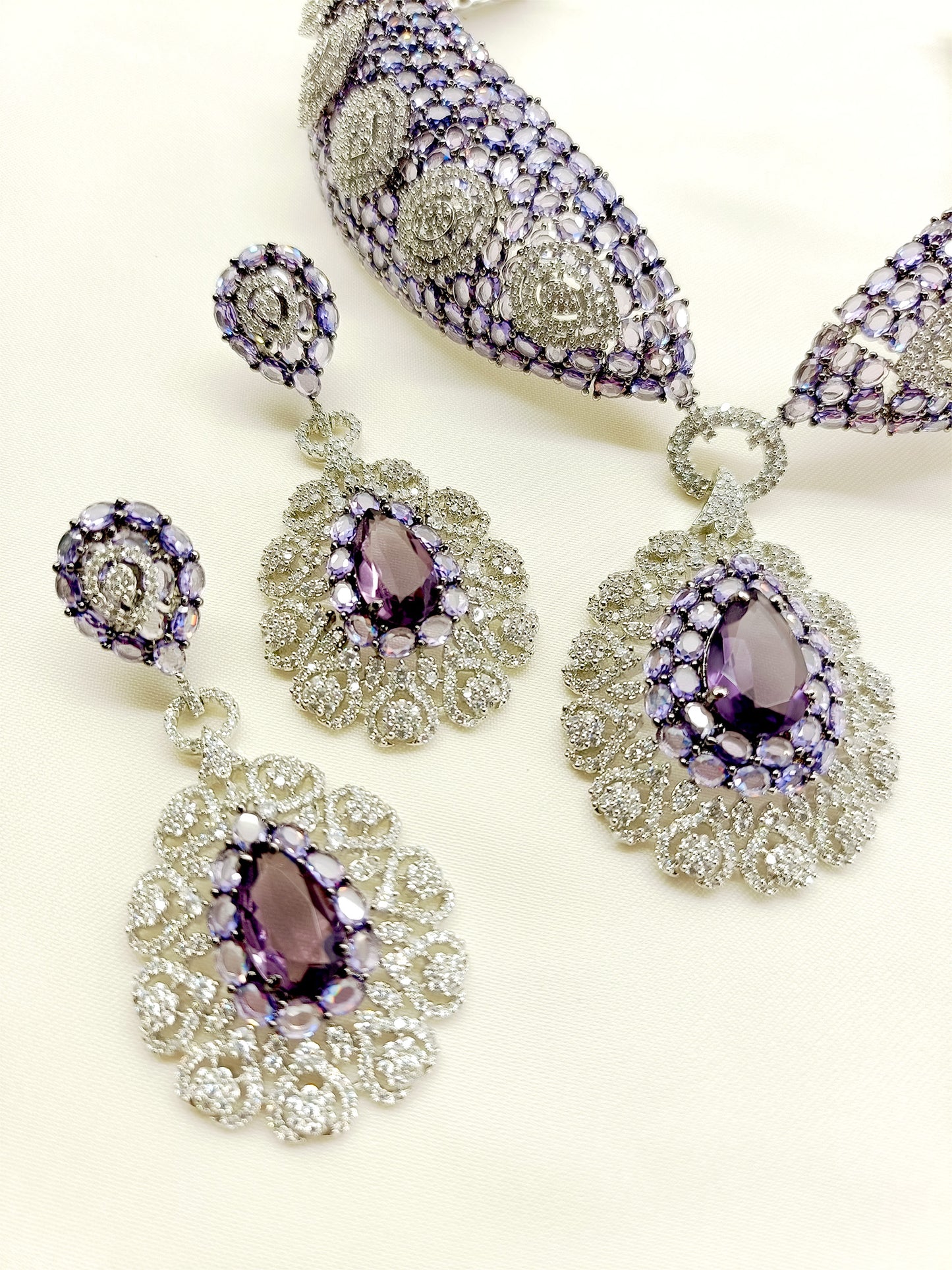 Ameliya Lavender American Diamond Set