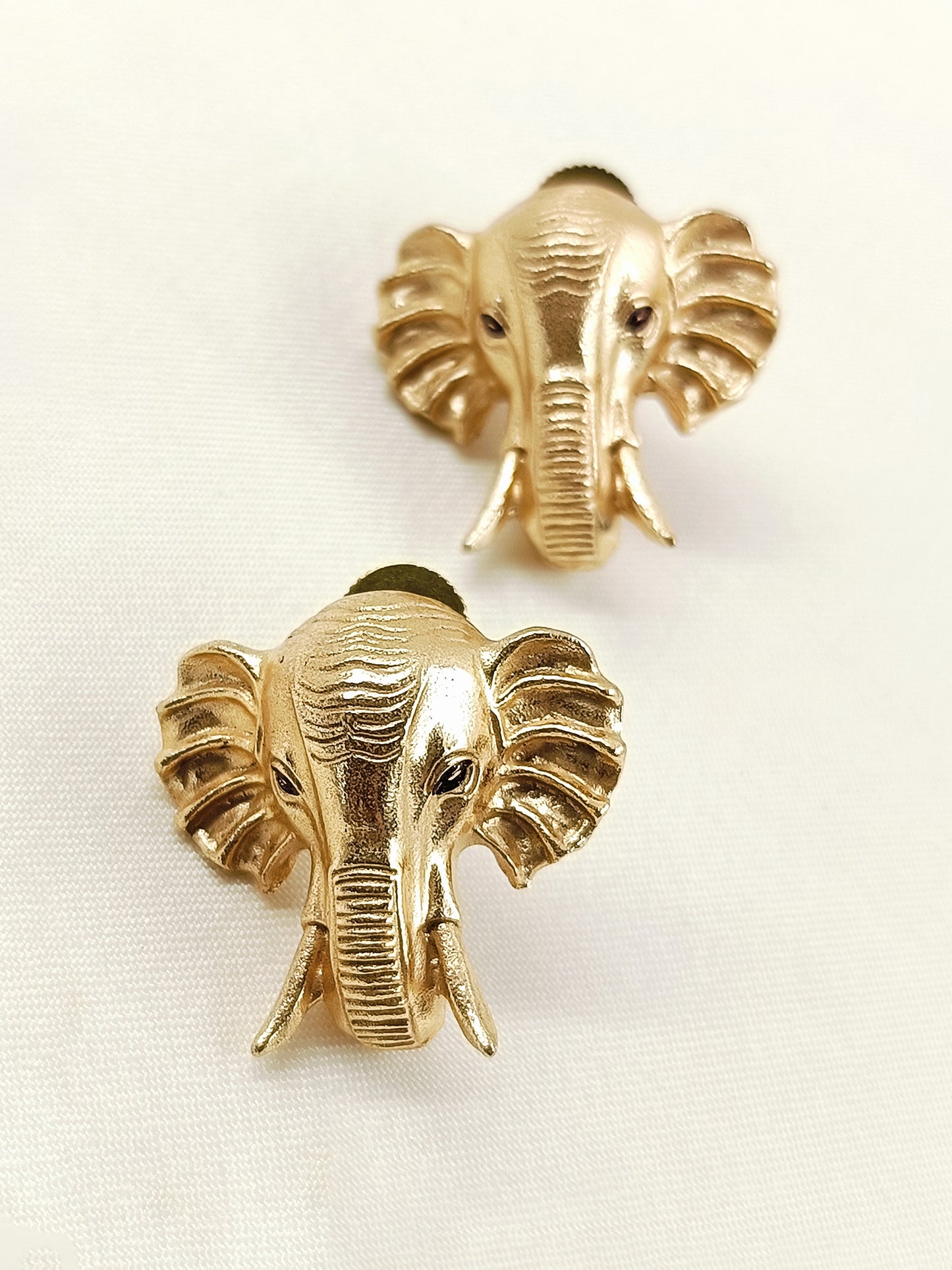 Kesar Gold Elephant Head Men's Earrings