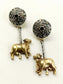 Mila Black Cow Oxidized Earrings