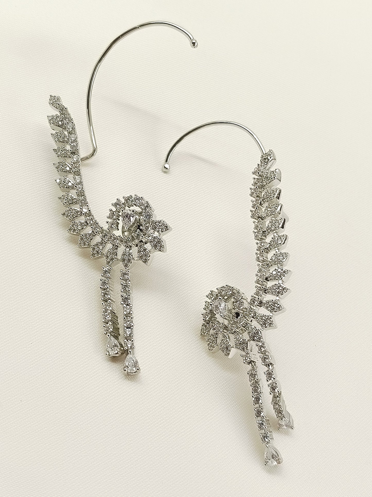Suhasini White American Diamond Earrings