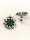 Geolina Oxidized Green Stone Rava Clip Cuff Pair