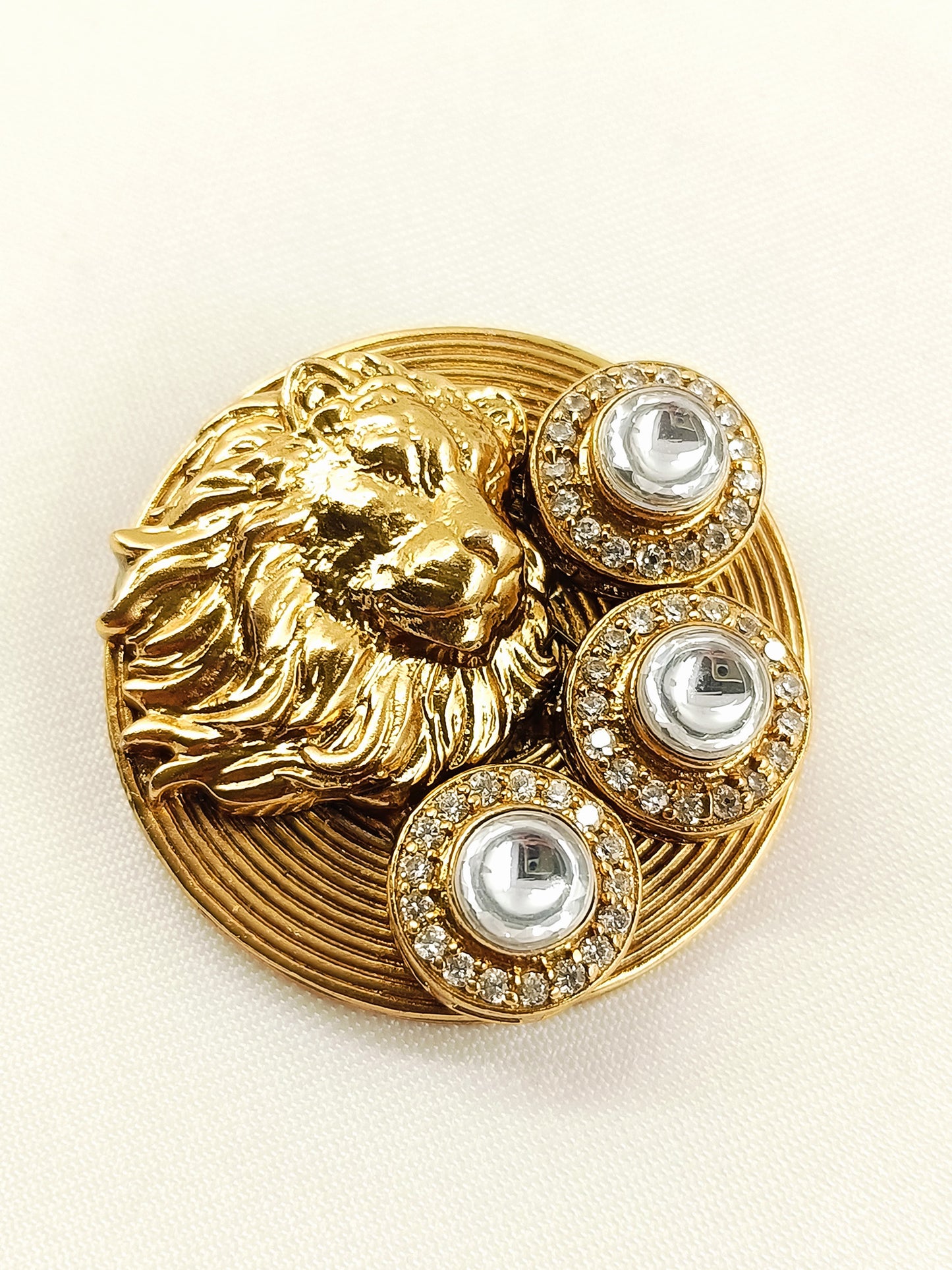 Aarohit Sher Mukut Lion Kundan Men's Brooch