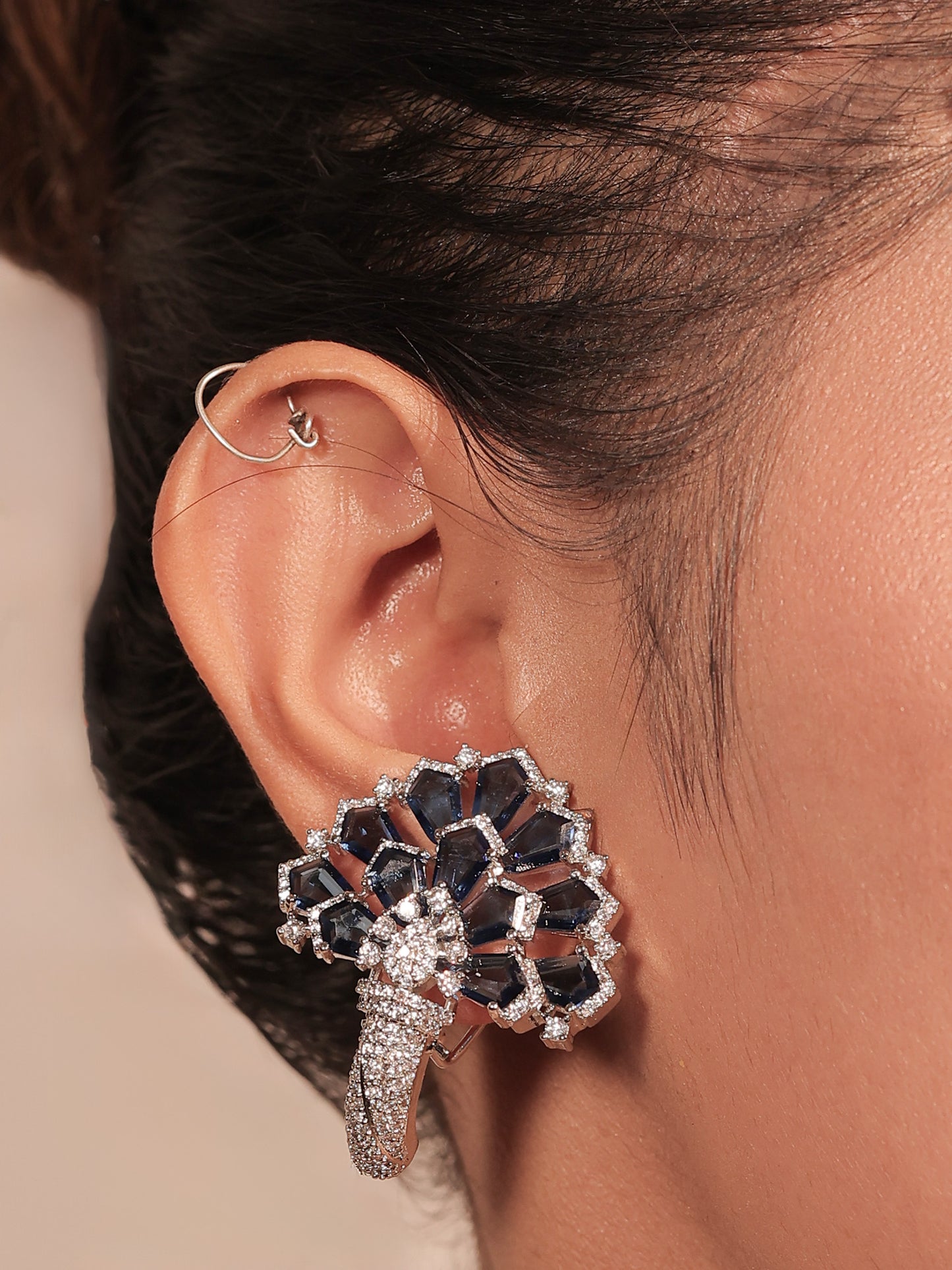 Darshika Blue American Diamond Hasli Styled Set
