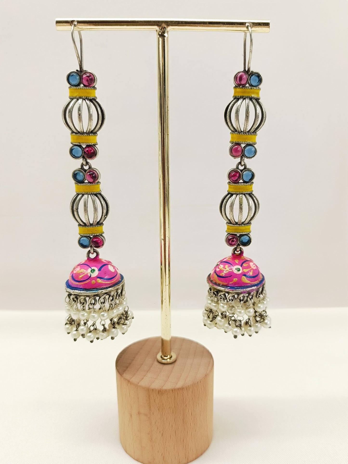 Jigisha Majenta Oxidized Jhumki