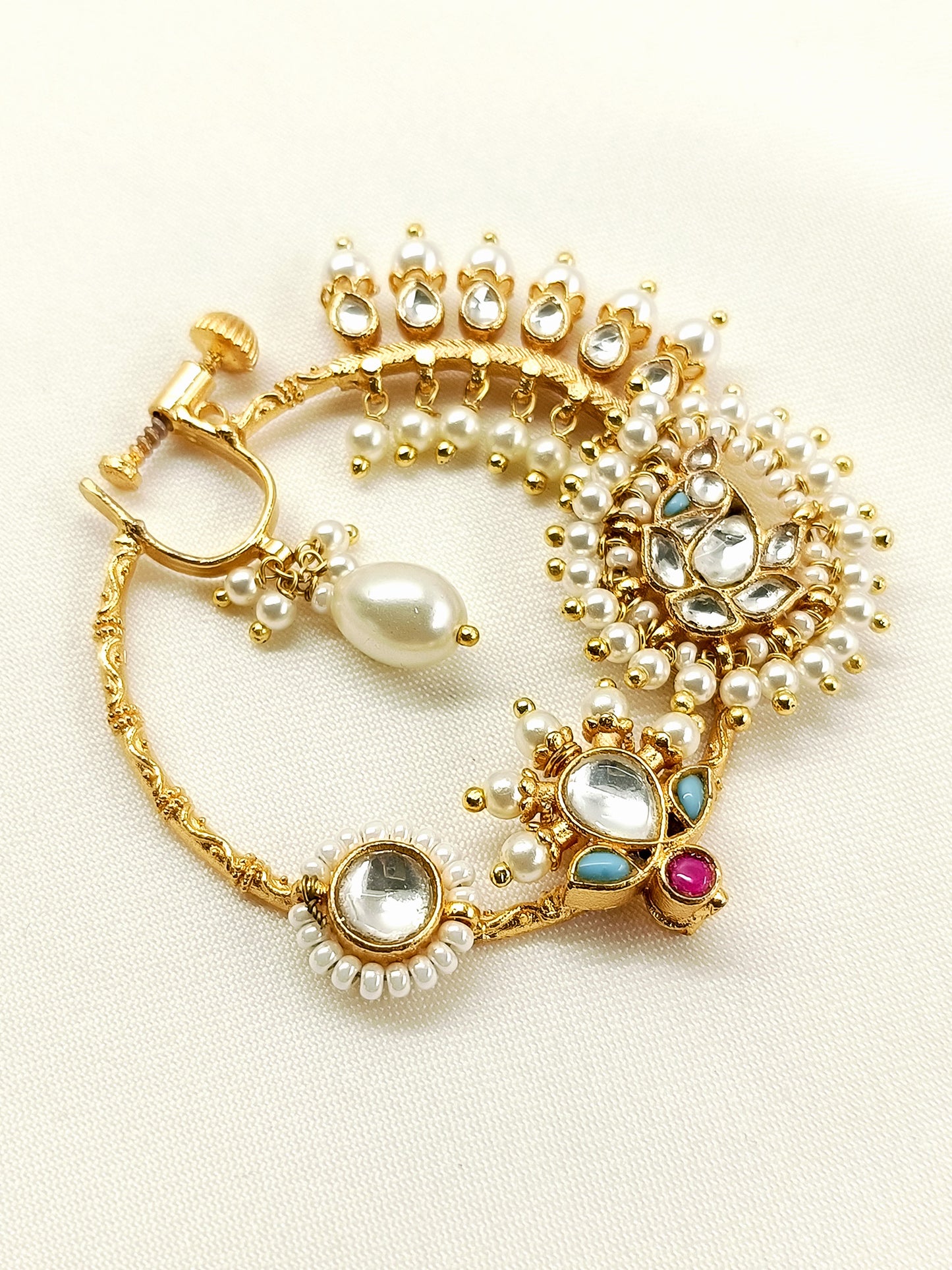 Jivika White Kundan Nath