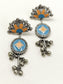Vrndavanesvari Y&G Oxidized Earring