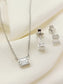 Qashi 92.5 Silver American Diamond Pendant Set