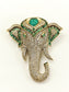 Pranav Green Elephant's Brooch