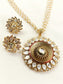 Simrat White Kundan Sunburst Pendant Set