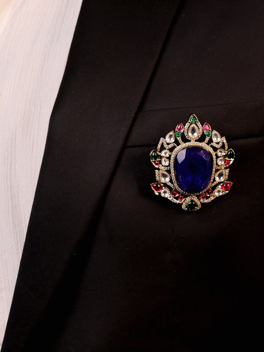 Rudra Navy Blue Men's Brooch