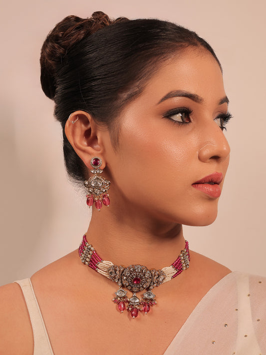 Sangeeta Ruby Victorian Choker Set