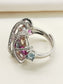 Gritachi Multi Colour American Diamond Finger Ring