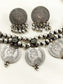 Karishma Plain Oxidized Coin Choker Set
