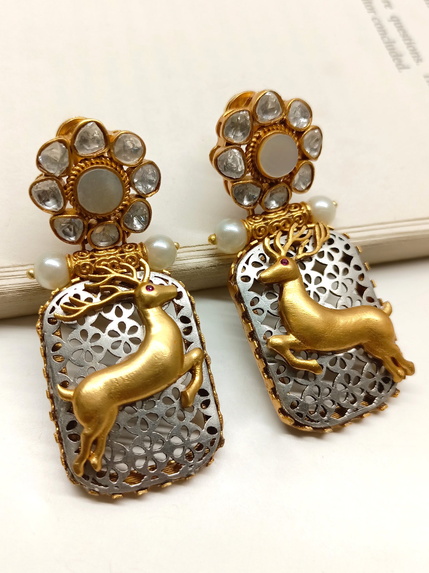 Venus White Deer Boutique Earrings