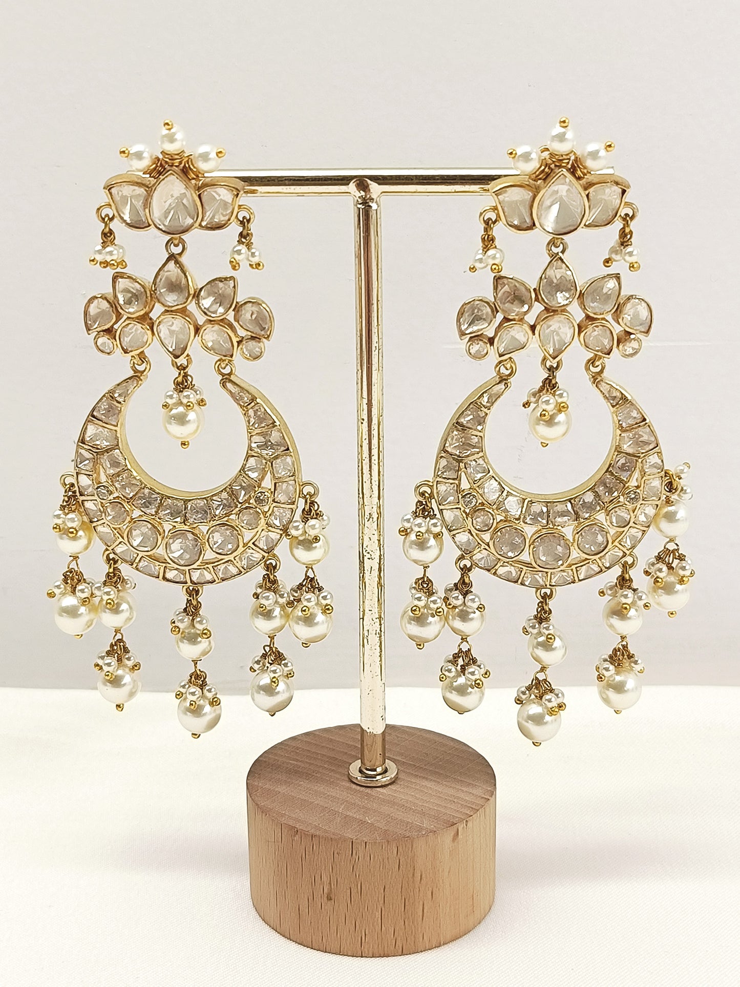 Wishi 92.5 Silver Moissanite Polki Earrings