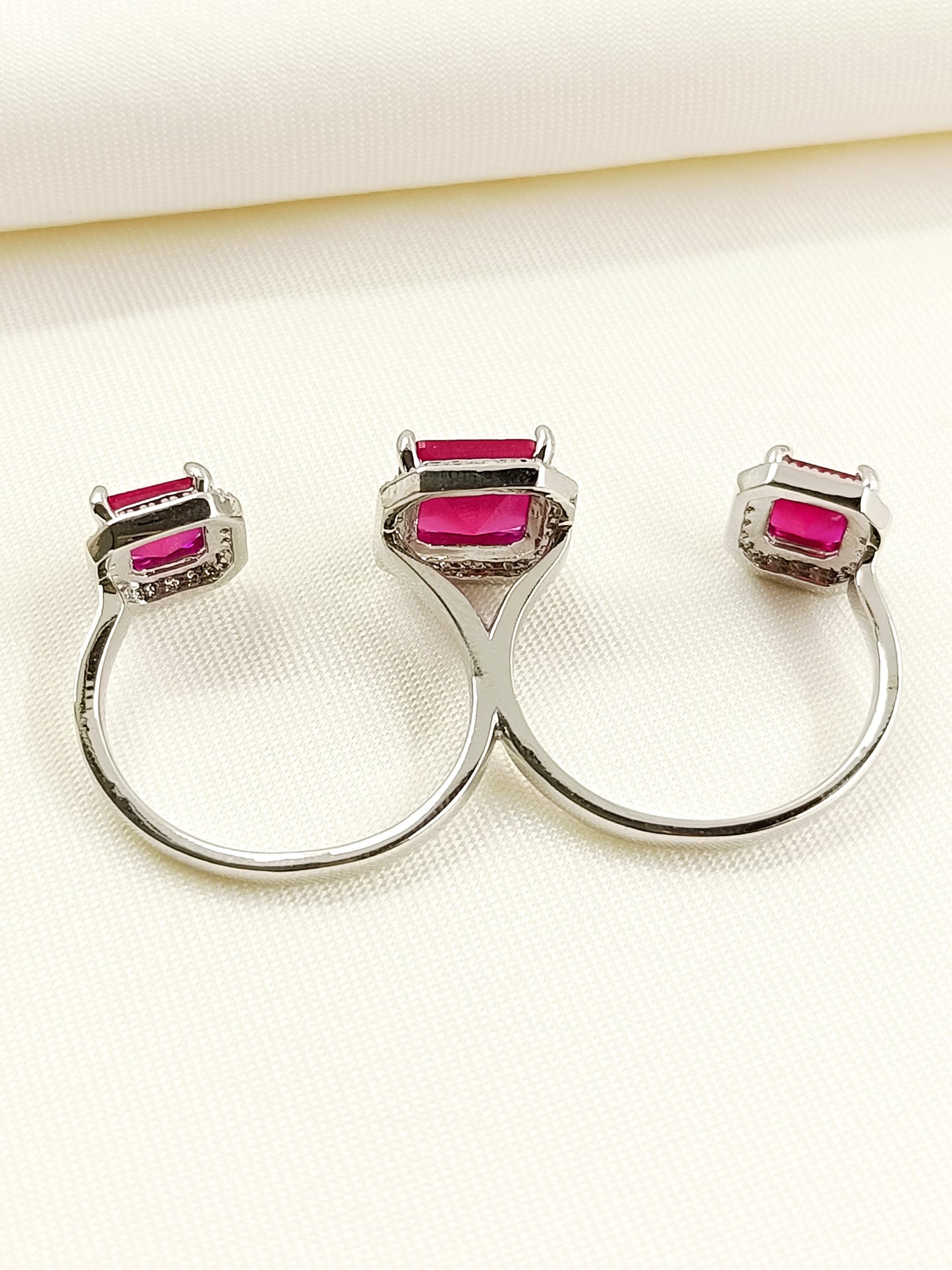 Gabriella Ruby American Diamond Finger Ring