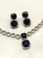 Gurleen Navy Blue American Diamond Set