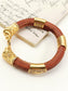 Lavish Royal Lion Head Leather Men's Bracelet
