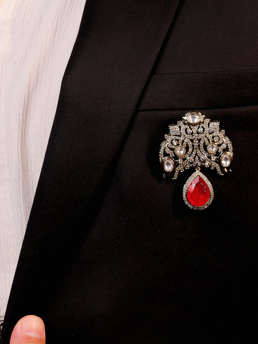 Tanmaya Ruby Men's Brooch