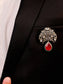 Tanmaya Ruby Men's Brooch