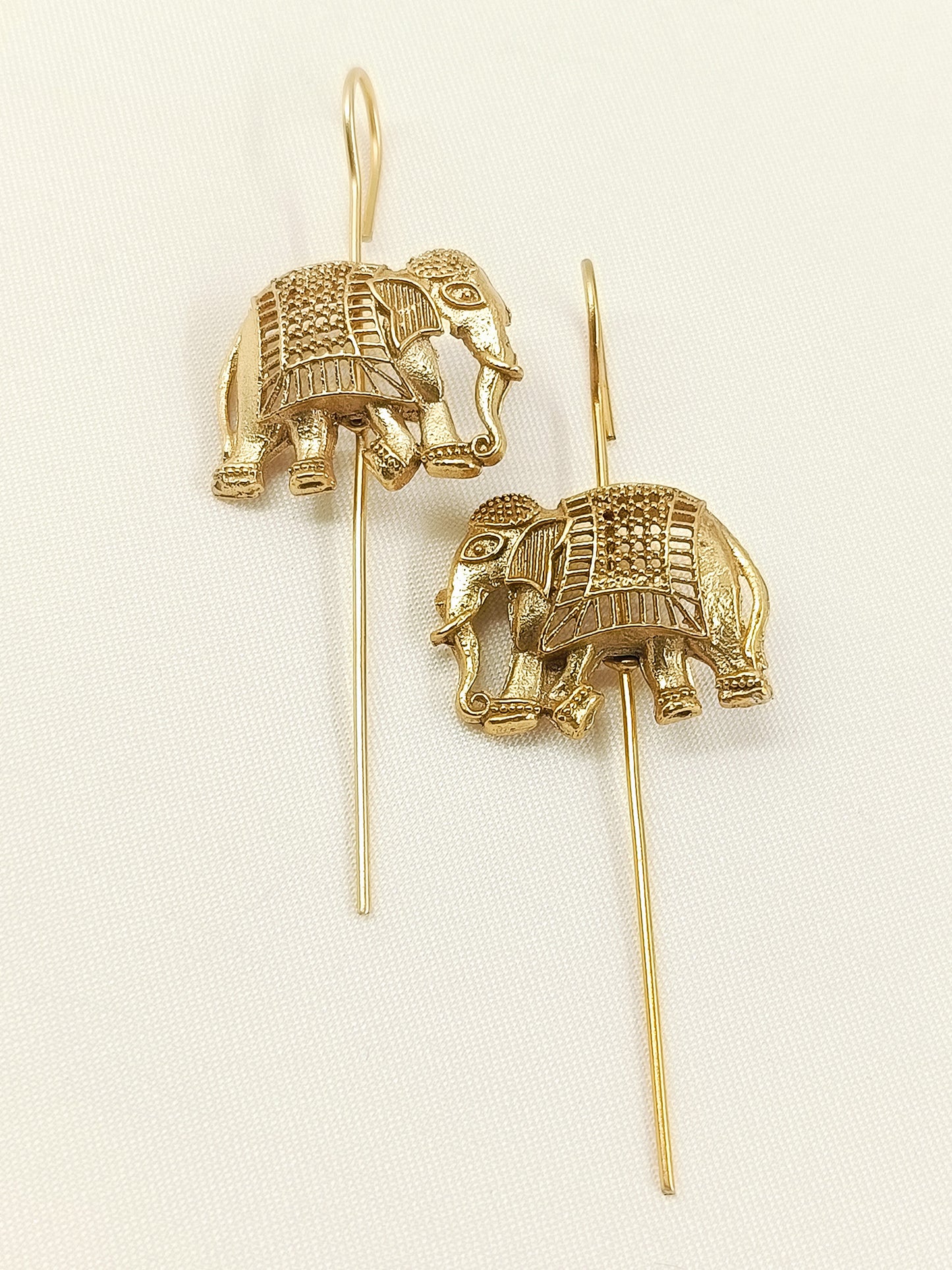 Shubh Golden Elephant Men's Earcuffs