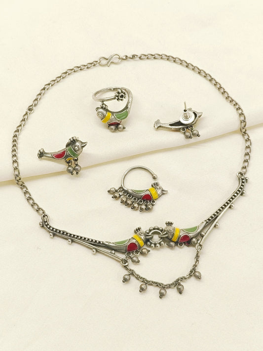 Ritvi Oxidized Combo Set In Multi Colour
