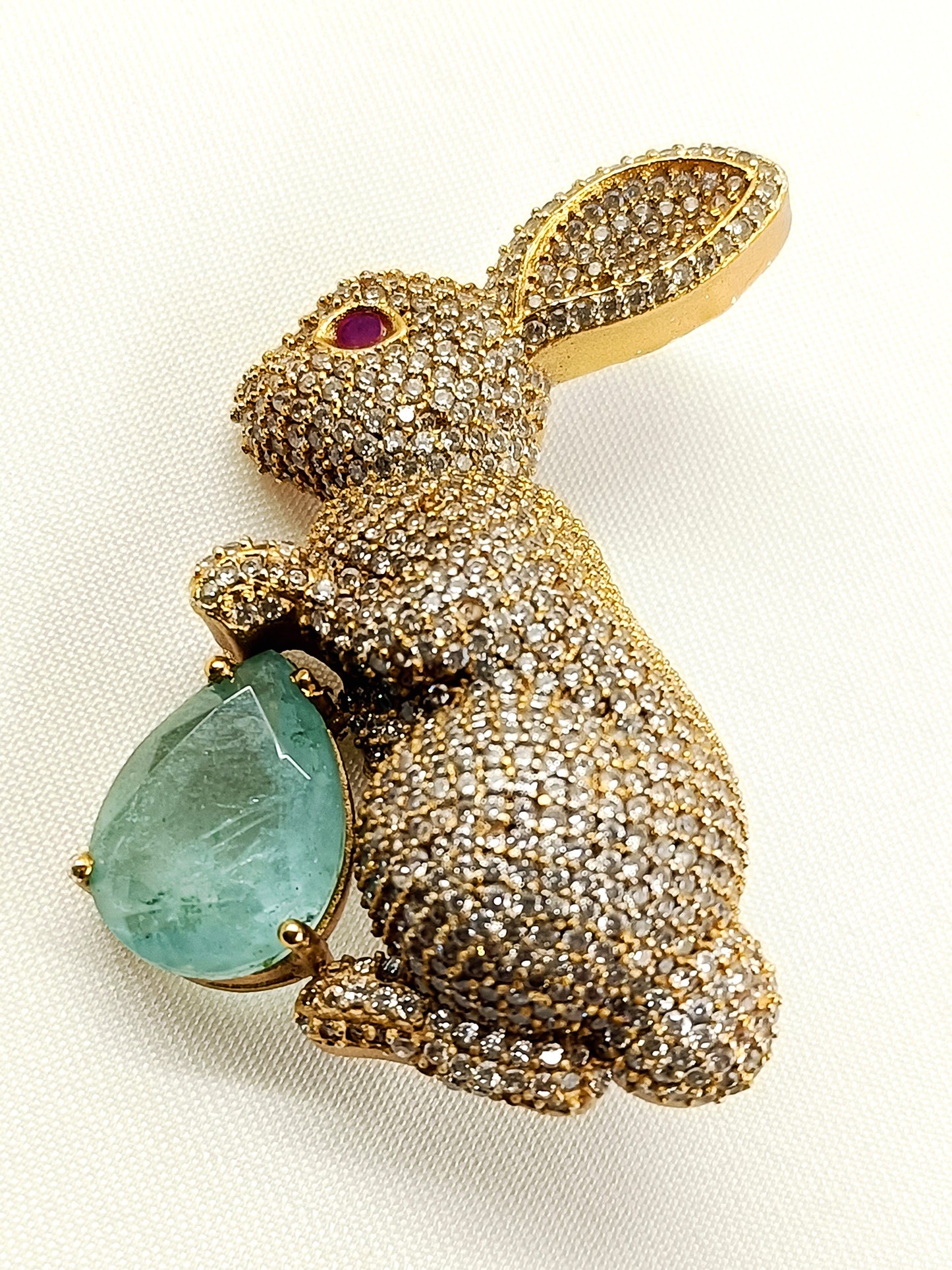 Ashok Mint Green Rabbit Men's Brooch