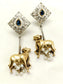 Jini Navy Blue Cow Oxidized Earrings