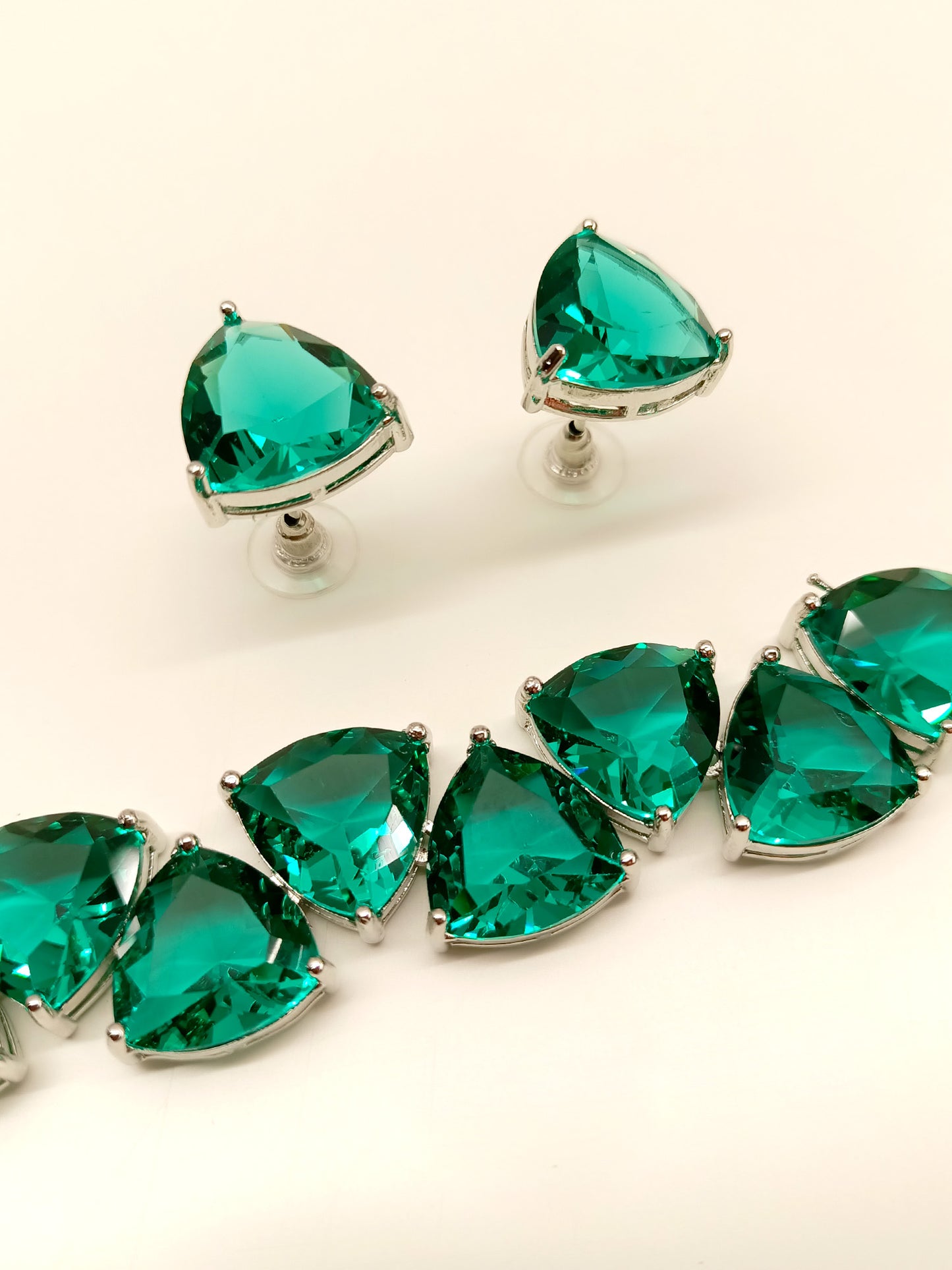 Prakriti Turquoise American Diamond Set